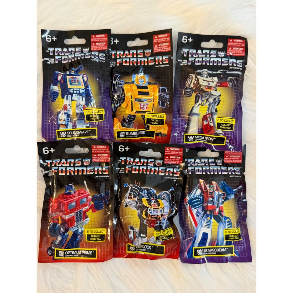 Transformers Mini Figurines Limited Edition Complete Set of 6 Sealed Bags G1
